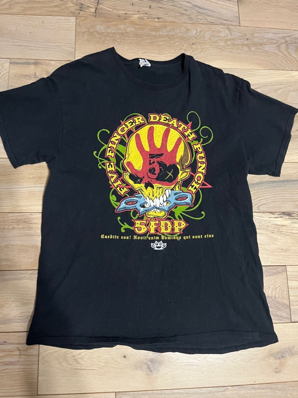 Five finger Death Punch tour shirt Delta Black Yellow & Green Graphic